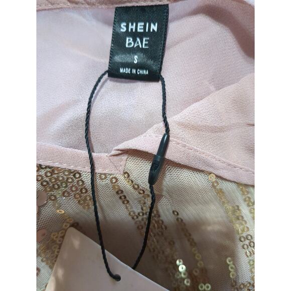 NWT Shein Bae rose gold sweetheart sequin cami top #21 - Picture 4 of 5